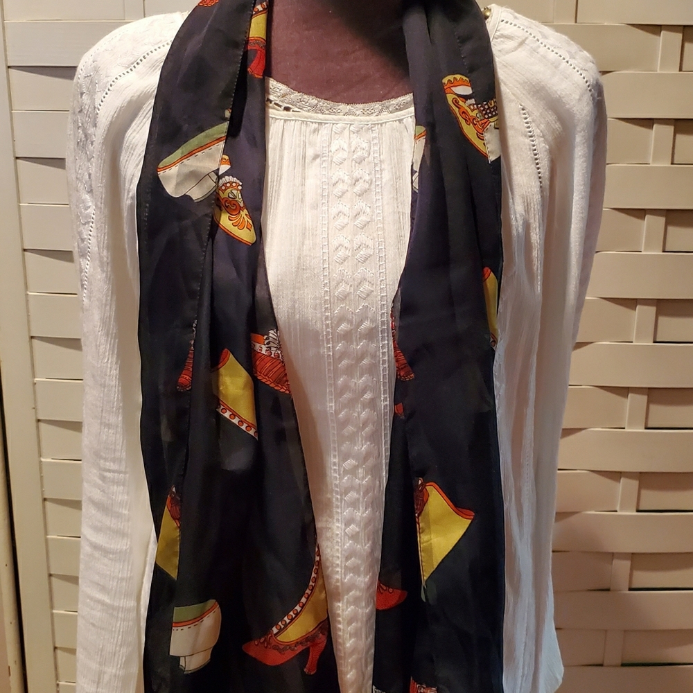 Symphony Scarfs black with shoes polyester Italy